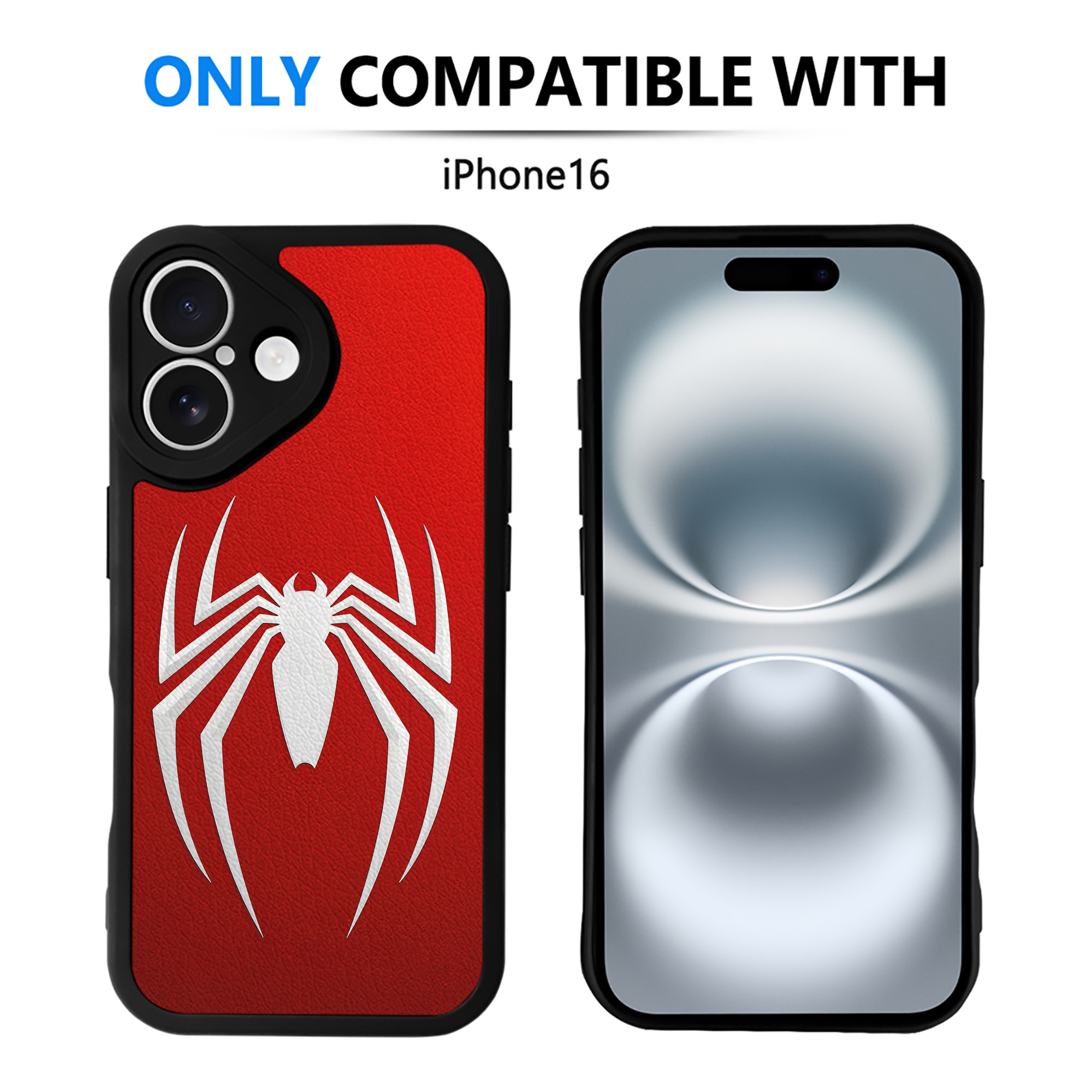 Spider Man スパイダーマン 【iPhone 16シリーズ対応】シリコンスマホケース（レザー調） 材質：シリコン